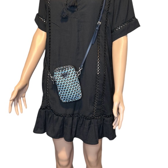 Prada Mini Messenger Tessuto Nylon Blue - Picture 11 of 12